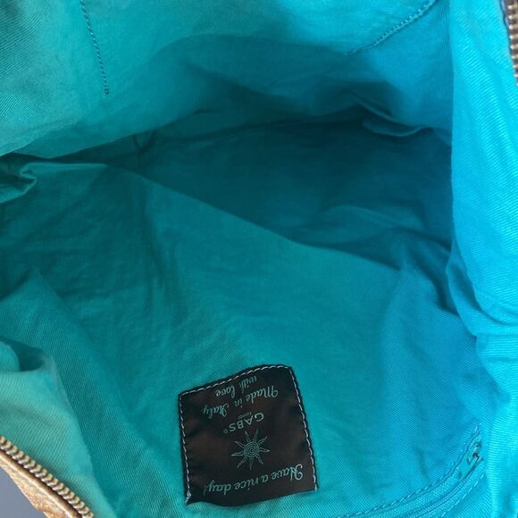 Gabs Franco Gabrielli Italy Patchwork Leather Convertible Tote Shoulder Bag Boho - Picture 15 of 16